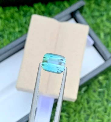 Natural Bi-colour Lagoon Tourmaline Gemstone For Ring Making ,Cushion Cut,2.72ct - Image 1 of 4