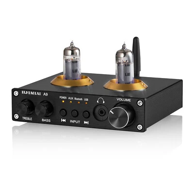 HiFi Bluetooth 5.0 Vacuum Tube Preamp Stereo Receiver Headphone Amp USB Player - Image 1 of 4