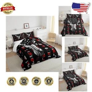 Ganzjahres Twin Camouflage Quilt Set mit 3D amerikanischer Flagge Design - weich & gemütlich - Bild 1 von 8