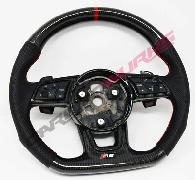 Audi RS3 RS4 RS5 2017+ Carbon Fibre Steering Wheel - Customisable Options - Image 1 of 4