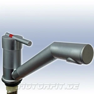 Kran do kampera i przyczepy kempingowej SIENNA matowy chrom mocowanie NFL z przełącznikiem - Zdjęcie 1 z 1