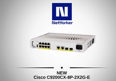 NEW Cisco C9200CX-8P-2X2G-E 8 Port Network Switch -Same Day Shipping - Image 1 of 4