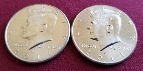 2011 P&D NIFC Kennedy Half Dollars. Very Nice Coins. Clad Cover