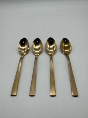 Set of 4 Vintage Dirilyte Dirigold Empress Teaspoons 6" - Image 1 of 4