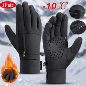 Mens Winter Touch Screen Gloves Thermal Windproof Waterproof Ski Warm Gloves - Picture 1 of 9