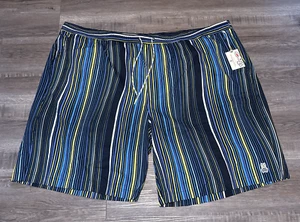 NEW Psycho Bunny Men's Size 5XLT Navy Striped Adkins Swim Shorts Trunks TALL - Picture 1 of 6