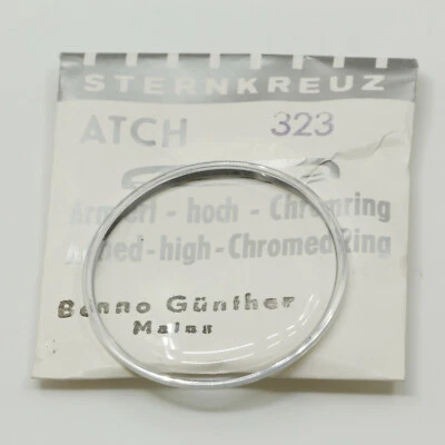 STERNKREUZ Cristal de reloj cruz estrella ATCH arqueado alto armado anillo cromado reloj de pulsera cristal de reloj