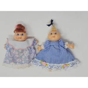 Vintage 1995 Cabbage Patch Babies Mini Dolls With Beautiful Dresses - Picture 1 of 10