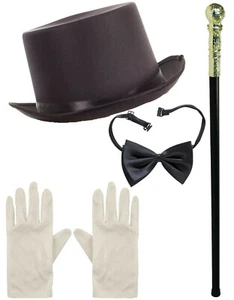 Conjunto adulto dueño de fábrica de chocolate Willy Wonka elegante vestido accesorio - Imagen 1 de 5