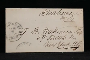 Congressional Free Frank: Wakeman, copertina Abram 1850, 1 Tern New York Whig - Foto 1 di 2