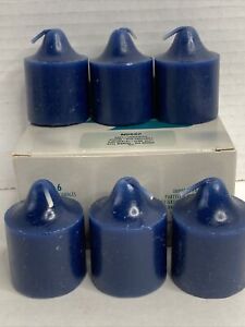 1 Box (6 Total) Retired Partylite Navy Unscented Votive Candles N0662 Nos Fs