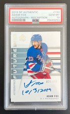 2019-20 SP Authentic Adam Fox Future Watch PSA 10 Inscribed!! Auto Rookie