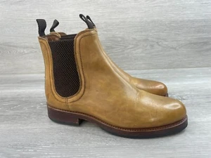 Frye Sawyer Men's Boot Chealse 7 Brown Leather Slip-On Biker Ankle Shoes - Picture 1 of 10