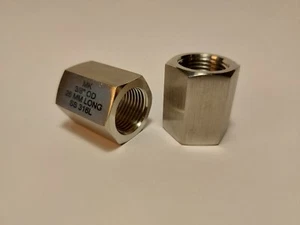 3/8" NPT Female AISI316L/A4 Stainless Steel Hex Nut Rod Pipe Fitting Connector - Picture 1 of 3