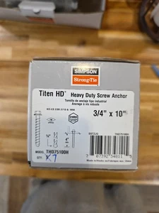 NEW Simpson THD75100H Titen HD 3/4" x 10" Screw Anchor Zinc (7 Pack) - Picture 1 of 3