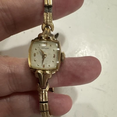 Винтажные женские часы Hamilton заводные 10K GF Top Bubble - Изображение 1 из 4
