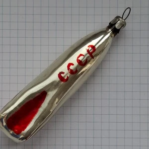 Vintage soviet New Year's glass toy "Space rocket, with the inscription USSR" - Picture 1 of 11