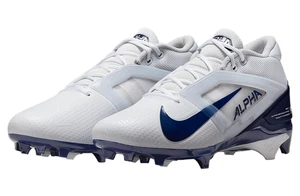 Nike Alpha Menace 4 Pro Football Cleats White Navy Blue FD7037-104 Mens Size 13 - Picture 1 of 12