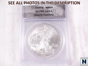 NobleSpirit (ME) 2008 Eagle Silver Dollar ANACS MS69 - Picture 1 of 4