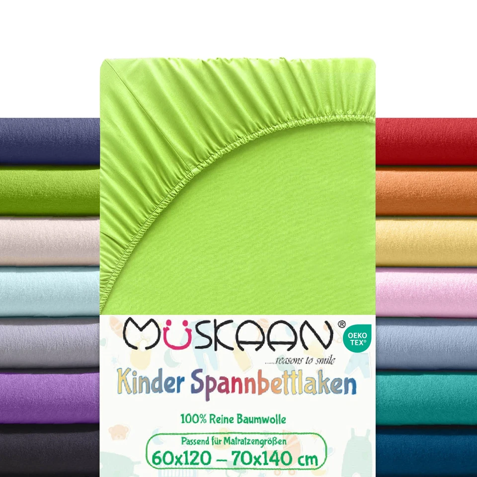 Spannbettlaken Kinder Jersey 60x120 70x140 – 100% Baumwolle Weich & Atmungsaktiv - Bild 1 von 1