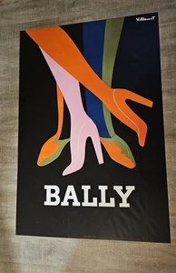 Vintage 1980s Bally Tango Shoes Poster by Bernard Villemot On Linen I.P.A.... - Picture 1 of 18