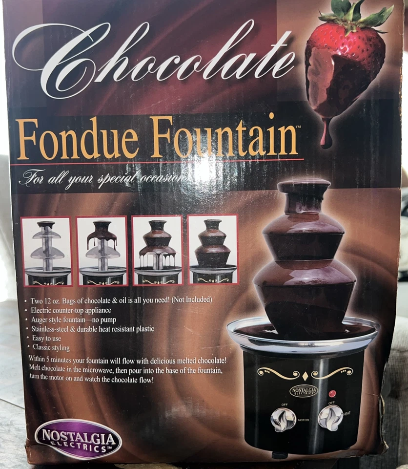 Fuente Fondue Chocolate Nostalgia Electrics Acero Inoxidable y Plástico Foto 1 de 2