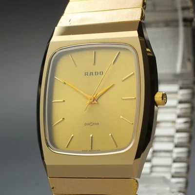 [Near MINT ] RADO DiaStar 132.9505.3 Mid Size 29mm Gold Tone QZ Watch From JAPAN - Image 1 of 4