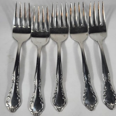 Lote de 5 tenedores de ensalada/desierto de acero inoxidable MCM Estia Cascade Corea de colección Foto 1 de 4