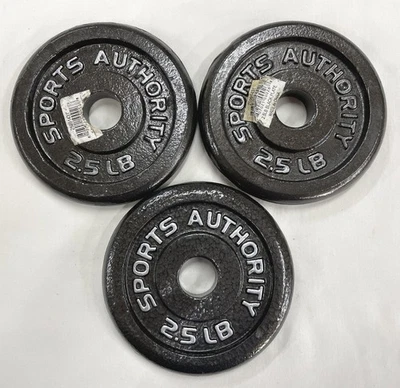 Placas de peso con barra Sports Authority de 2 1/2 lb, estándar 1", 2,5 x 3 = 7,5 lb Foto 1 de 4