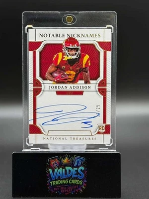 Jordan Addison 2023 National Treasures Notable Nicknames Auto /25 USC RC - Image 1 of 2