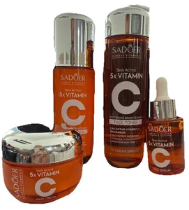 Sadoer 5x Vitamin C Skin Active 4tlg Hautpflegeset Toner Serum Lotion Creme - Bild 1 von 7