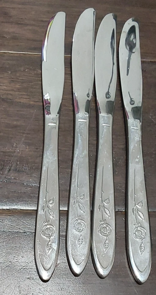 Oneida Community My Rose Dinner Knives Lot of 4 - Image 1 of 2