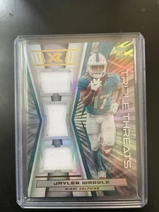 XR Jaylen Waddle 2021 Triple Threats Patches Rookie RC #73/75 No. RTT-JWA - Imagen 1 de 2