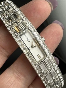 DKNY Beekman Glitz Watch White Dial Stainless Steel Bezel Crystal Band Wrist Nib - Picture 1 of 11