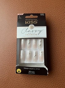 KISS Premium Classy Nails - Stunning! Long & Square Super Glam Jewels - Picture 1 of 3