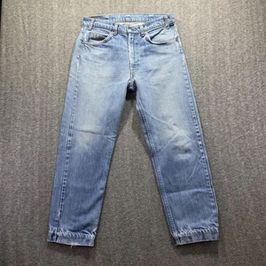 Vintage Levis 505 Jeans Mens 31x34 Light Wash Orange Tab Denim 70s 80s Hemmed - Picture 1 of 11