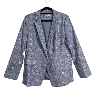 Blazer LOFT Estampado Floral Azul Bebé Carrera Negocios Informal Talla Grande 14 XL - Imagen 1 de 8