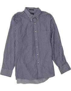 CHAPS Mens Shirt Size 17 1/2 XL Navy Blue Striped Cotton AG10 - Picture 1 of 4