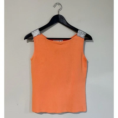 Nuevo con etiquetas Camiseta sin mangas tejida vintage Joseph A. Qu’est-Ce Que C’est seda talla pequeña Foto 1 de 4