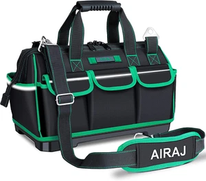 High-End 16 inch Wide Mouth Tool Bag with Hard Base 16 Pockets Storage Tool Bags - Picture 1 of 12