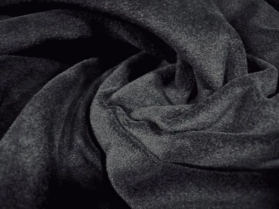 Lambskin Heavyweight Polar Fleece Fabric, Per Metre - Plain - Black - Image 1 of 3