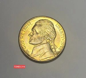 1996-D UNC MONSTER TONED JEFFERSON NICKEL GORGEOUS TONES316  - Bild 1 von 2