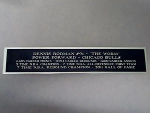 Dennis Rodman Bulls Autogramm Typenschild für ein Basketball Trikot Etui oder 1,5 x 6 - Bild 1 von 11