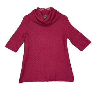 Fenn Wright Manson Sweater Womens Large Pink Raspberry Cowl Neck Angora Wool - Picture 1 of 10