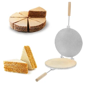 STAMPO PIRAMIDALE FERRO DA STIRO PER COTTURA TORTE WAFFLE PER TORTE WAFER SU FORNELLO - Foto 1 di 12