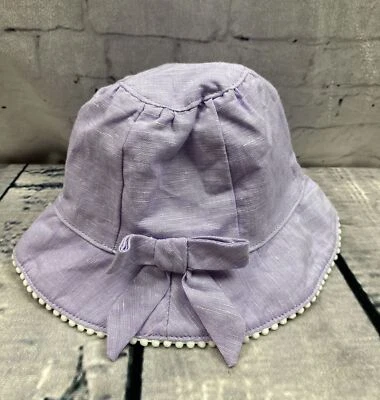 Janie And Jack Hat 3 to 6 Months Purple Sun Hat Linen Cotton (H31) - Image 1 of 4