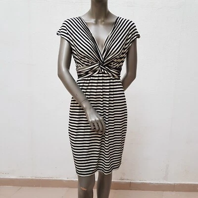 Hübsches Kleid von Max Studio, S, cremeweiß, schwarz gestreift - Bild 1 von 4