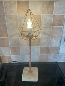 Handmade Upcycled Wooden/Copper Table/Side/Desk Lamp Industrial LED Lamp inc - Picture 1 of 4