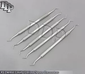 5 Pcs Dental Spoon Shaped Excavators 129/130 Restorative Composite Carious Tools - Picture 1 of 3