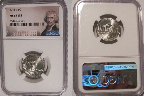 2011 P Jefferson Nickel 5c NGC MS 67 6FS Full Steps Cover